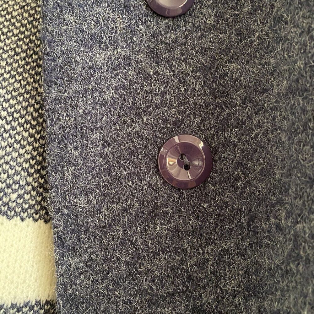 Baciano Stripe Print Open Gray Front Sweater Jack… - image 2